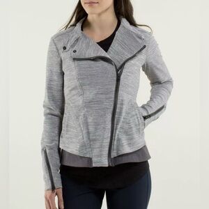 Lululemon Bust A Move Peplum Jacket, Gray Dark contrast colors size 6